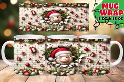 Christmas 3D Cartoon Whimsy Mug Wrap 15oz PNG Product Image 1