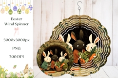 Cartoon Easter Bunnies Wind Spinner, Cute Wind Spinner Product Image 1