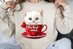 Valentines Day Kitty Cups Clipart PNG Product Image 1