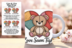 Cute 15oz Mug Wrap Png Artwork , Valentines Day Product Image 1