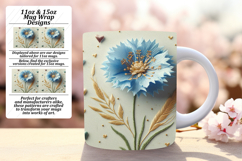Bright 11oz Mug Wrap Png Design , 3D Flower Product Image 1