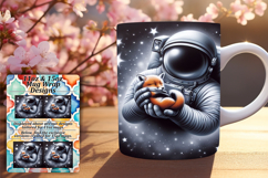 Happy 15oz Mug Wrap Png Template , Astronaut Product Image 1
