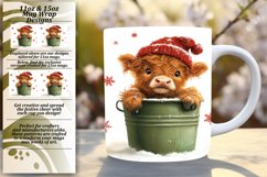 Lovely 15oz Mug Wrap Png Template , Christmas Product Image 1
