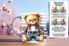 Custom 11oz Mug Wrap Png Design , Teddy Bear Product Image 1