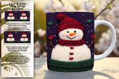 Chic 11oz Mug Wrap Png Artwork , Snowman Product Image 1
