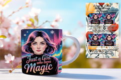 Sleek 11oz Mug Wrap Png Artwork , Just A Girl Product Image 1