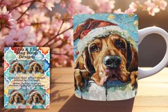 Winter Peeking Dog Sublimation Christmas Mug Wrap Art 11oz Product Image 1