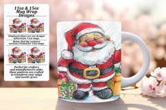 11oz 15oz Mug Wrap - Holiday Watercolor Art Product Image 1