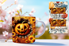 Fresh 11oz Mug Wrap Png Artwork , 3D Pumpkin Product Image 1