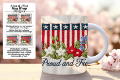 Joyful 11oz Mug Wrap Png Design , Patriotic Product Image 1
