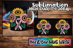 Vibrant colors 11oz 15oz sublimation wrap, Breast Cancer Product Image 1