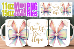 Serene evenings sublimation mug wrap, Easter Bow Product Image 1