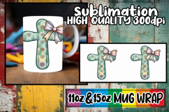 Glowing hearts 11oz 15oz mug wrap, Cross and Bow Product Image 1