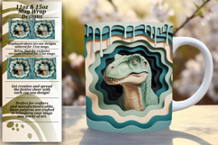Dynamic 15oz Mug Wrap Png Artwork , Cute Dino Product Image 1