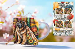 Trendy 11oz Mug Wrap Png Design , Cute Dog Product Image 1