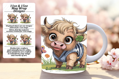 Flawless 11oz Mug Wrap Png Artwork , Cute Cow Product Image 1