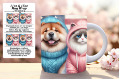 Gorgeous 15oz Mug Wrap Png Design , Dog and cat Product Image 1