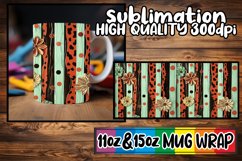 3D Leopard Floral Mug Wrap Patterns for Sublimation Product Image 1