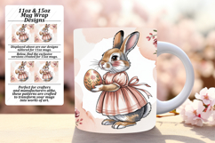 ELEGANT 11oz Mug Wrap PNG Design , Easter Bunny Product Image 1