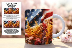 Creative 11oz Mug Wrap Png Template , USA Flag Product Image 1