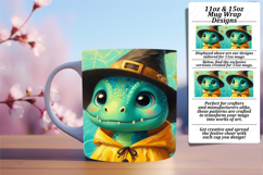 Chic 11oz Png Mug Wrap Template , Halloween Dino Product Image 1