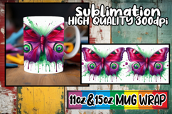 Charming whispers 11oz 15oz mug wrap, Butterfly Product Image 1