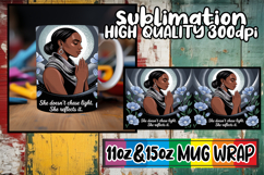 Cheerful sunsets sublimation mug wrap, Praying Woman Product Image 1