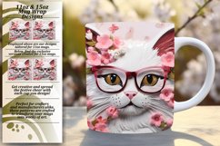 Floral Cat Fantasy Meets 3D: Amazing Mug Wrap Product Image 1