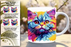 Enchanting Feline Art: Colorful Mug Wrap Product Image 1