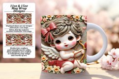 Unique 11oz Mug Wrap Png Artwork , 3D Cupid Product Image 1