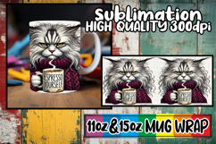 Sweet escapes 11oz 15oz sublimation wrap, Grumpy Cat Product Image 1