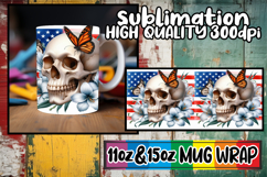 Lovely moments sublimation mug wrap, Skull USA Product Image 1