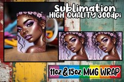 Blissful reflections 11oz 15oz sublimation wrap, Afro Girl Product Image 1