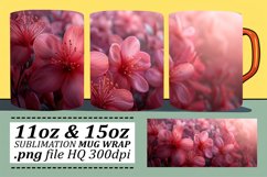 Floral Charm Mug Wrap - Spring Flower Pattern 11oz 15oz Product Image 1