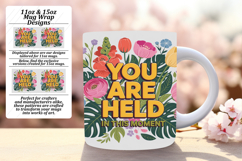 Artful 11oz Mug Wrap Png Template , Flower Quote Product Image 1