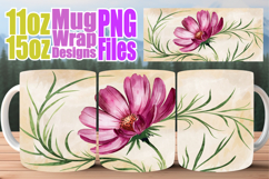 Blissful heart 11oz 15oz sublimation wrap, Flowers Product Image 1