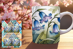 Stylish 11oz Mug Wrap Png Artwork , Flowers Product Image 1