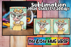 Unique thoughts 11oz 15oz sublimation wrap, Cute Cow Product Image 1