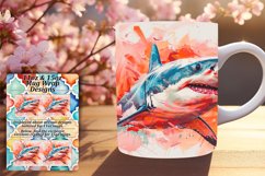 Marine Marvel: Watercolor Shark Mug Wrap Design 11oz/15oz Product Image 1
