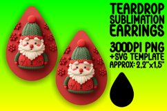 Winter Santa Claus Teardrop Earrings 3D Sublimation Product Image 1