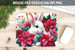 Rabbit Mouse pad Sublimation - Christmas Animal PNG Design Product Image 1