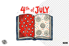4th of July Books Reading Clipart Product Image 1