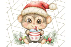 Muted Cute Safari Christmas Animal PNG Clipart, Holiday Png Product Image 4