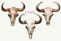 American Bison Skull Clipart 4th of July PNG Buffalo Product Image 2