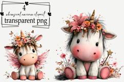 Whimsical Unicorn Clipart Watercolor PNG Product Image 1