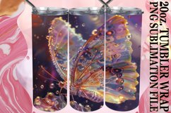 Glitter Butterfly Tumbler Wrap PNG Design 20oz Product Image 1