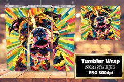 Bright Abstract Dog Tumbler Wrap 20oz Sublimation Product Image 1