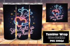 20oz Tumbler Template for Unique Gifts , Cute Cow Product Image 1