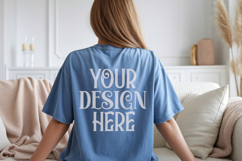 Blue jean Comfort Colors C1717 Shirt Mockup, CC 1717 T-shirt Product Image 1