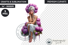 Royal Hydrangea Guardian Fantasy Warrior Floral Graphic Product Image 1